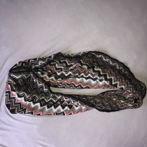 Gorgeous Multi-colored Knit Circle Scarf